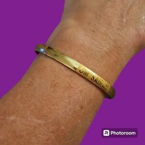 3/$30 Brass Om Sai Ram Thin Bangle Bracelet